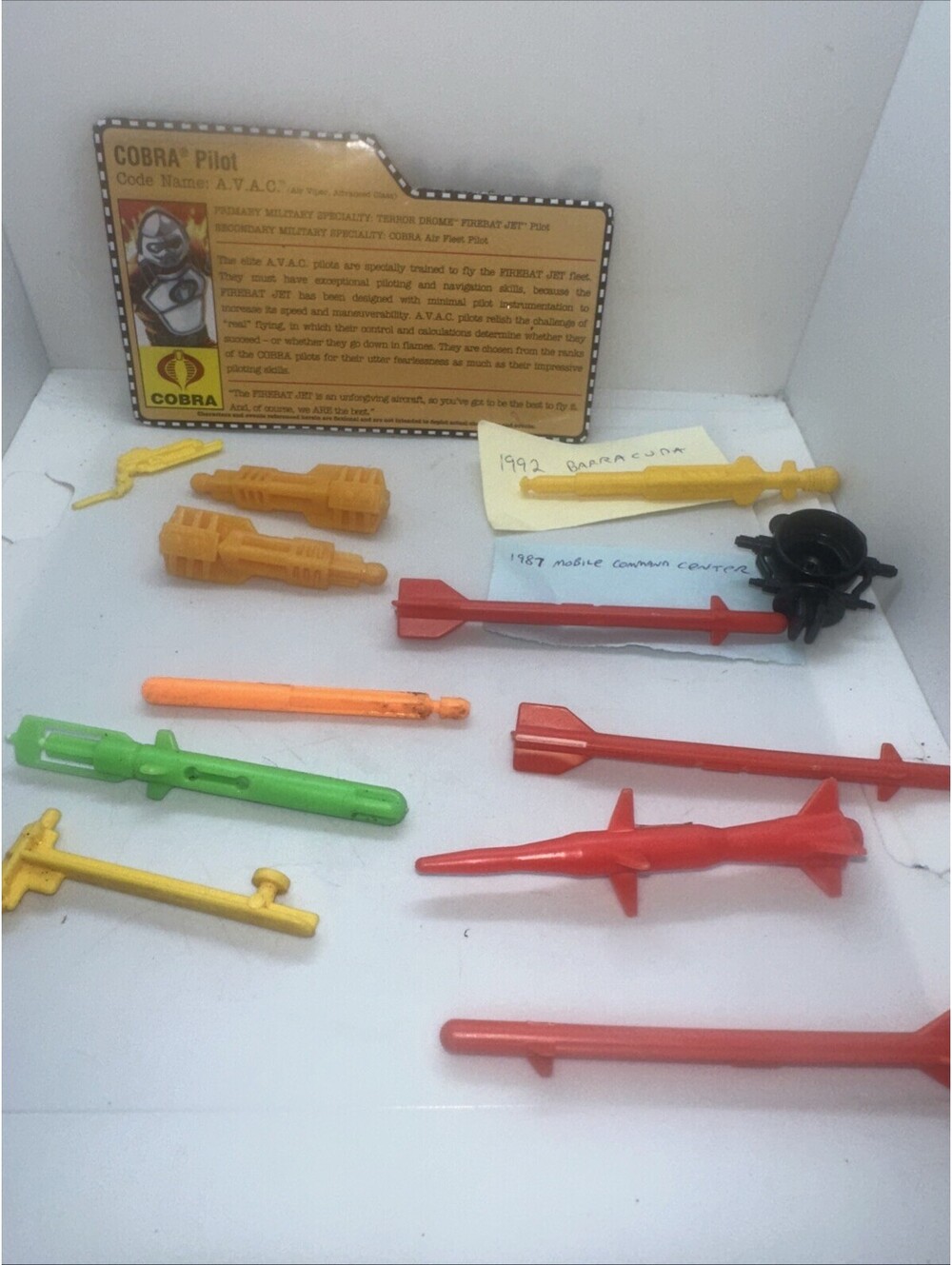 Vintage GI Joe Action Figure ARAH Vehicle Parts Accessories Missile MCC FREESHIP